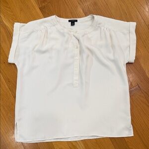 Ann Taylor Ivory Button-Up Blouse